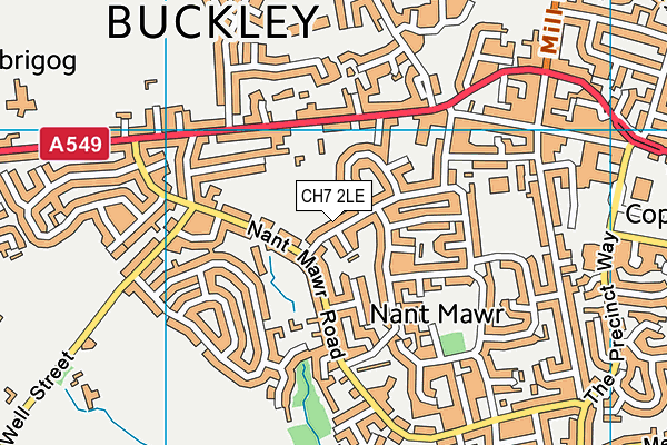 CH7 2LE map - OS VectorMap District (Ordnance Survey)