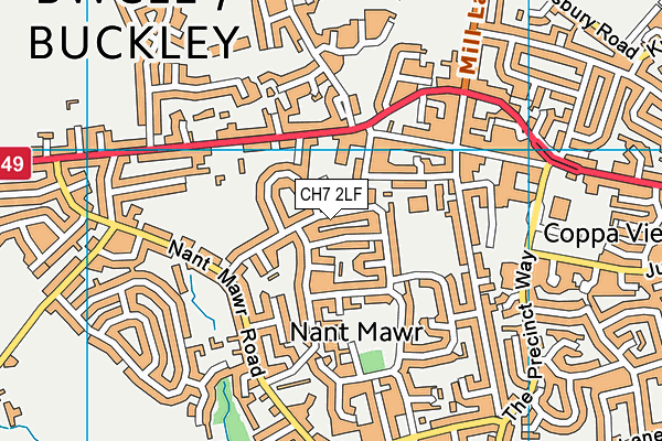 CH7 2LF map - OS VectorMap District (Ordnance Survey)