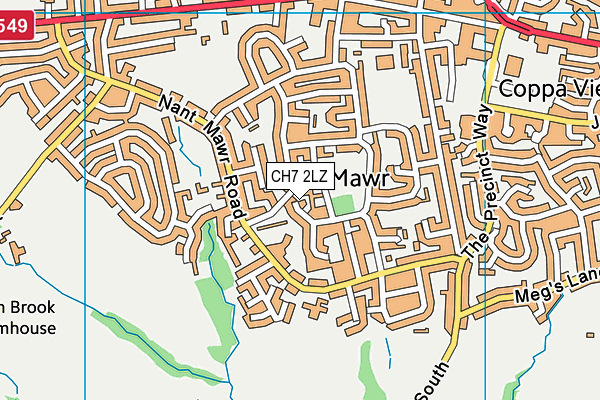 CH7 2LZ map - OS VectorMap District (Ordnance Survey)