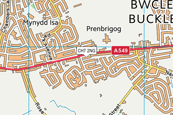 CH7 2NG map - OS VectorMap District (Ordnance Survey)