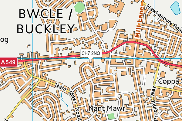 CH7 2NQ map - OS VectorMap District (Ordnance Survey)