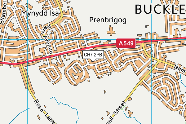 CH7 2PB map - OS VectorMap District (Ordnance Survey)