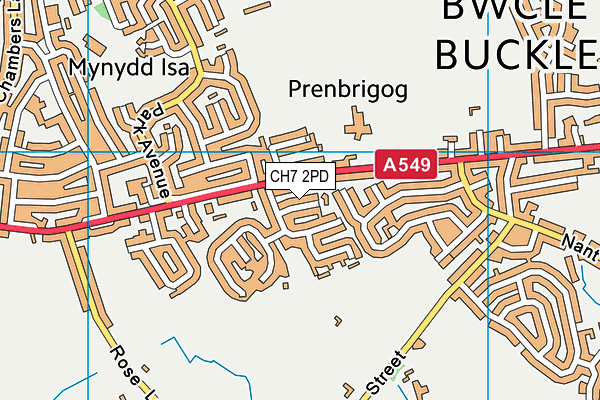 CH7 2PD map - OS VectorMap District (Ordnance Survey)