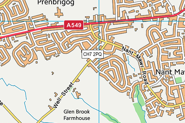 CH7 2PQ map - OS VectorMap District (Ordnance Survey)