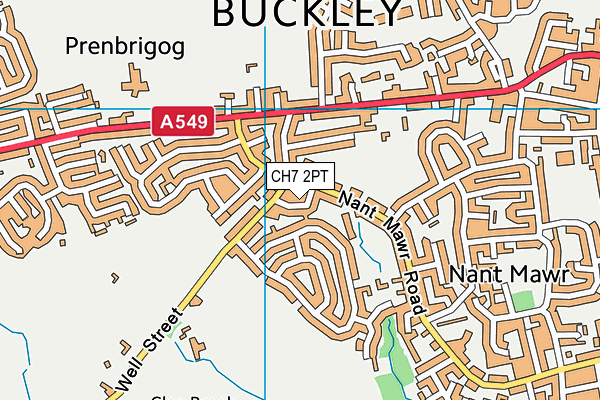 CH7 2PT map - OS VectorMap District (Ordnance Survey)