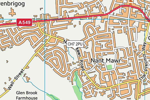 CH7 2PU map - OS VectorMap District (Ordnance Survey)