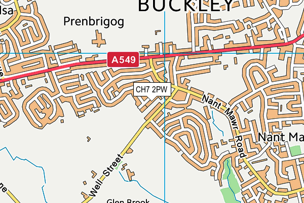 CH7 2PW map - OS VectorMap District (Ordnance Survey)