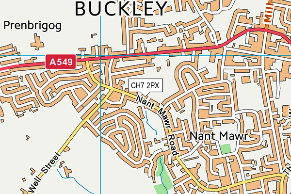 CH7 2PX map - OS VectorMap District (Ordnance Survey)