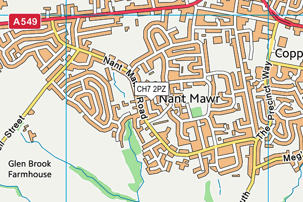 CH7 2PZ map - OS VectorMap District (Ordnance Survey)