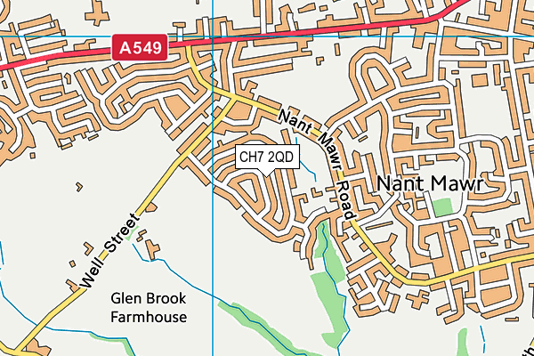 CH7 2QD map - OS VectorMap District (Ordnance Survey)