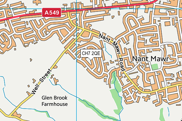 CH7 2QE map - OS VectorMap District (Ordnance Survey)