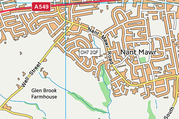 CH7 2QF map - OS VectorMap District (Ordnance Survey)