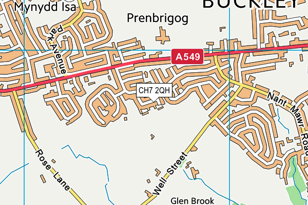 CH7 2QH map - OS VectorMap District (Ordnance Survey)