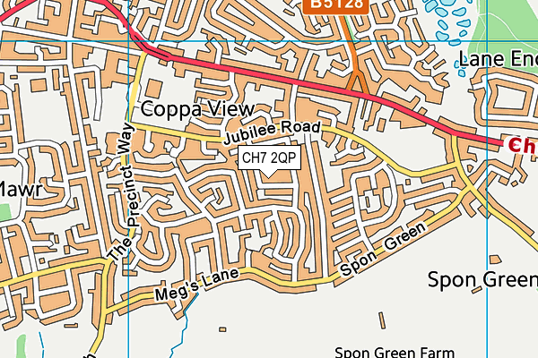 CH7 2QP map - OS VectorMap District (Ordnance Survey)