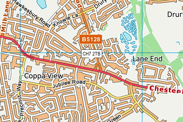 CH7 2TB map - OS VectorMap District (Ordnance Survey)