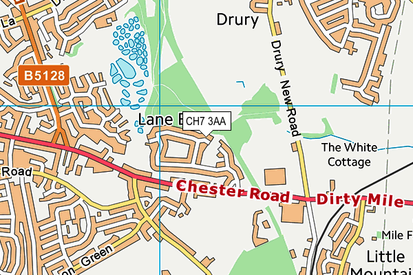 CH7 3AA map - OS VectorMap District (Ordnance Survey)