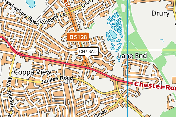 CH7 3AD map - OS VectorMap District (Ordnance Survey)