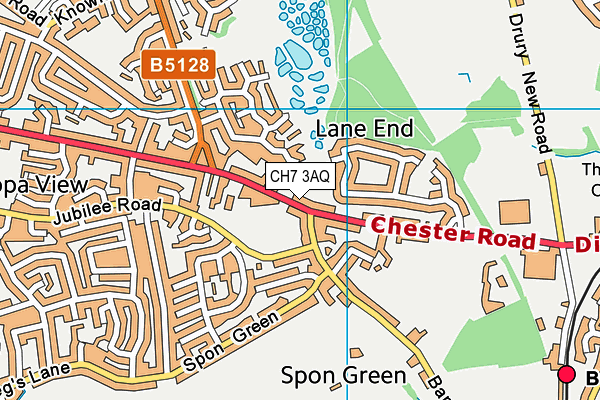 CH7 3AQ map - OS VectorMap District (Ordnance Survey)