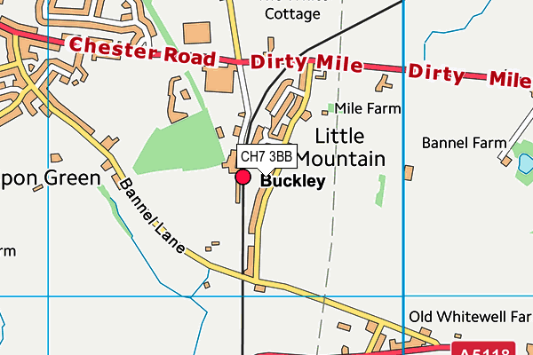 CH7 3BB map - OS VectorMap District (Ordnance Survey)