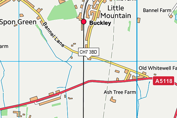 CH7 3BD map - OS VectorMap District (Ordnance Survey)