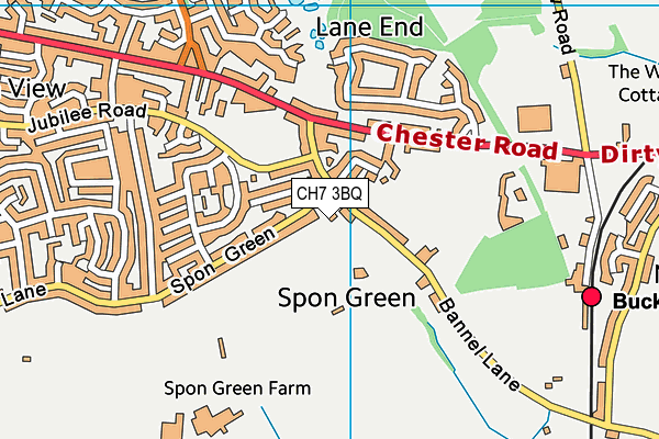 CH7 3BQ map - OS VectorMap District (Ordnance Survey)