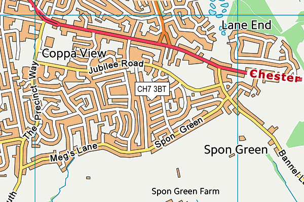 CH7 3BT map - OS VectorMap District (Ordnance Survey)