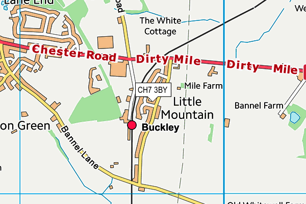 CH7 3BY map - OS VectorMap District (Ordnance Survey)