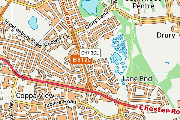 CH7 3DL map - OS VectorMap District (Ordnance Survey)