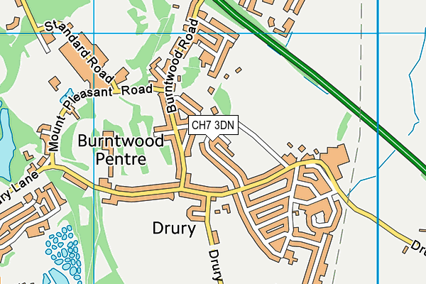 CH7 3DN map - OS VectorMap District (Ordnance Survey)