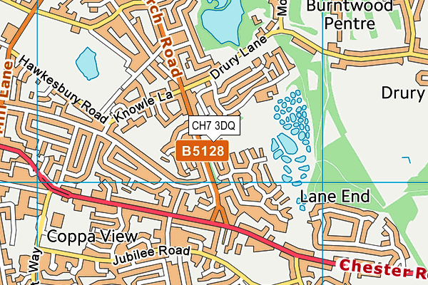 CH7 3DQ map - OS VectorMap District (Ordnance Survey)