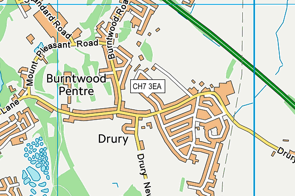 CH7 3EA map - OS VectorMap District (Ordnance Survey)