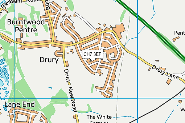 CH7 3EF map - OS VectorMap District (Ordnance Survey)