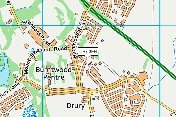 CH7 3EH map - OS VectorMap District (Ordnance Survey)