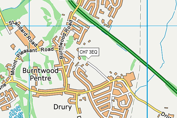 CH7 3EQ map - OS VectorMap District (Ordnance Survey)