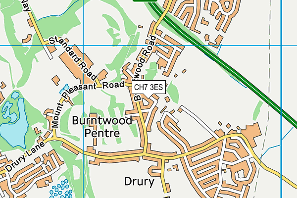 CH7 3ES map - OS VectorMap District (Ordnance Survey)