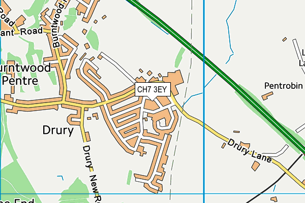 CH7 3EY map - OS VectorMap District (Ordnance Survey)
