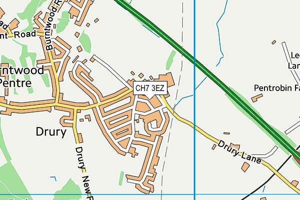 CH7 3EZ map - OS VectorMap District (Ordnance Survey)