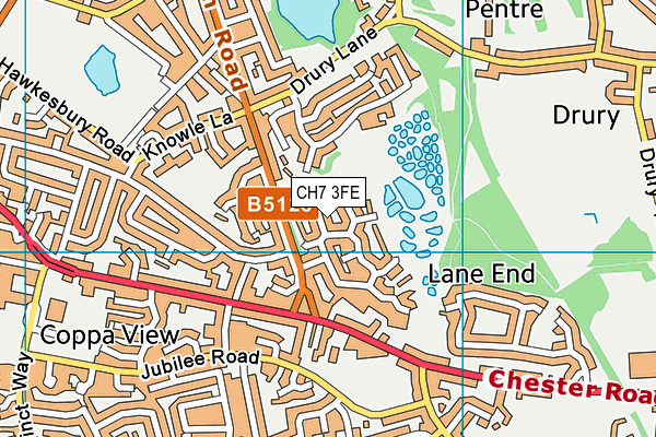 CH7 3FE map - OS VectorMap District (Ordnance Survey)