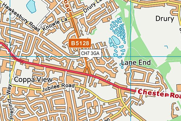 CH7 3GA map - OS VectorMap District (Ordnance Survey)