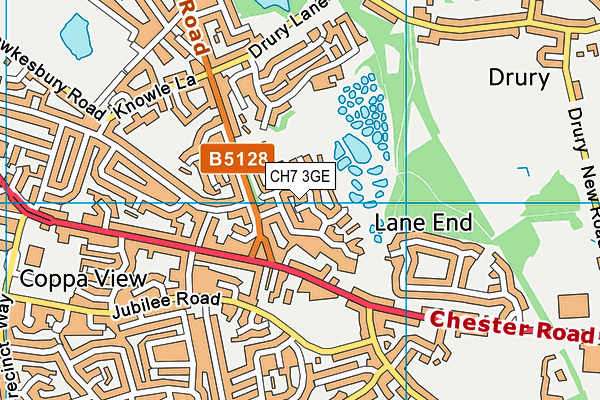 CH7 3GE map - OS VectorMap District (Ordnance Survey)