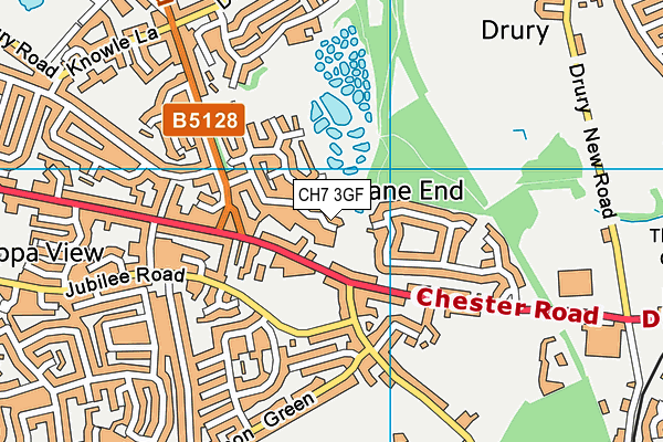 CH7 3GF map - OS VectorMap District (Ordnance Survey)