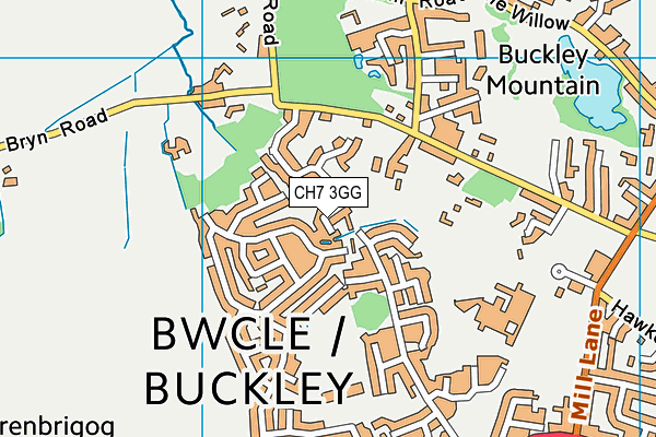 CH7 3GG map - OS VectorMap District (Ordnance Survey)