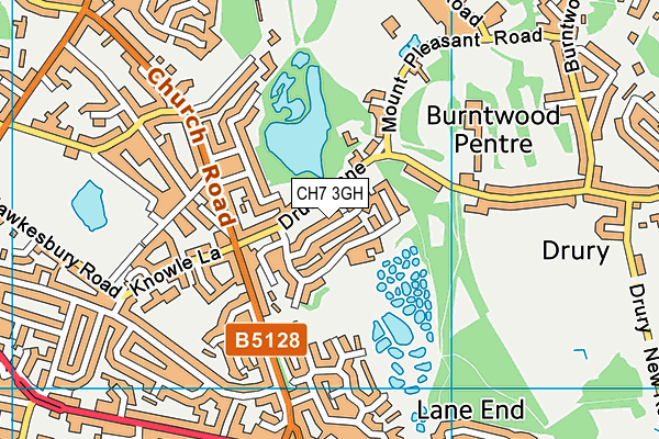 CH7 3GH map - OS VectorMap District (Ordnance Survey)