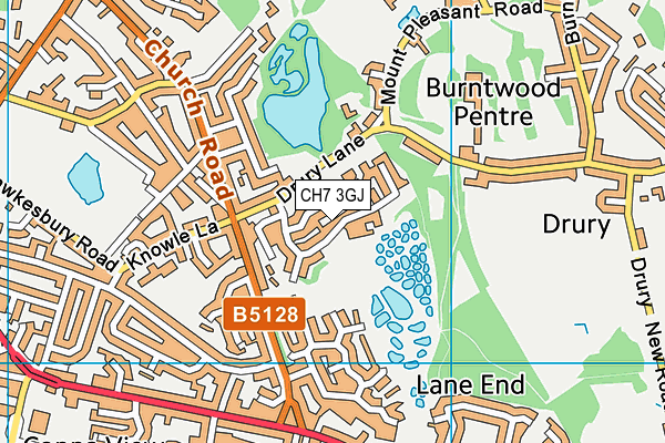 CH7 3GJ map - OS VectorMap District (Ordnance Survey)