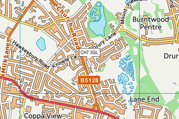 CH7 3GL map - OS VectorMap District (Ordnance Survey)