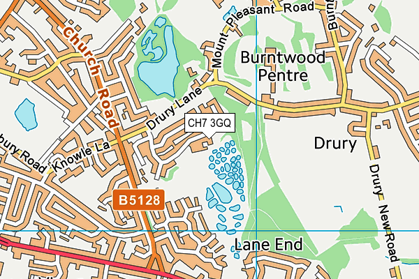 CH7 3GQ map - OS VectorMap District (Ordnance Survey)