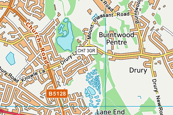 CH7 3GR map - OS VectorMap District (Ordnance Survey)