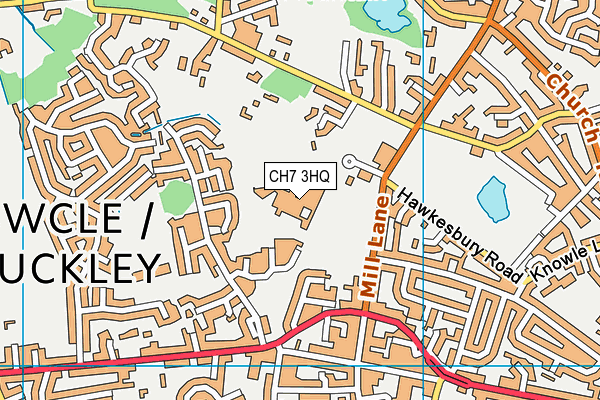Elfed High School map (CH7 3HQ) - OS VectorMap District (Ordnance Survey)