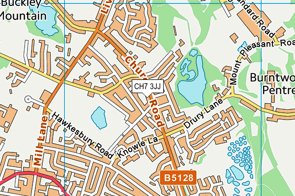 CH7 3JJ map - OS VectorMap District (Ordnance Survey)