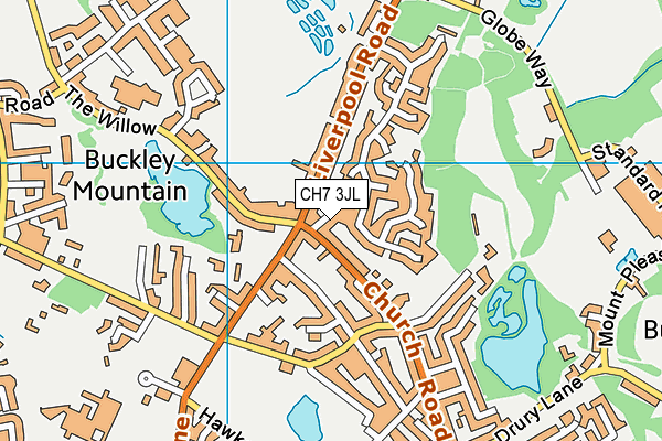 CH7 3JL map - OS VectorMap District (Ordnance Survey)